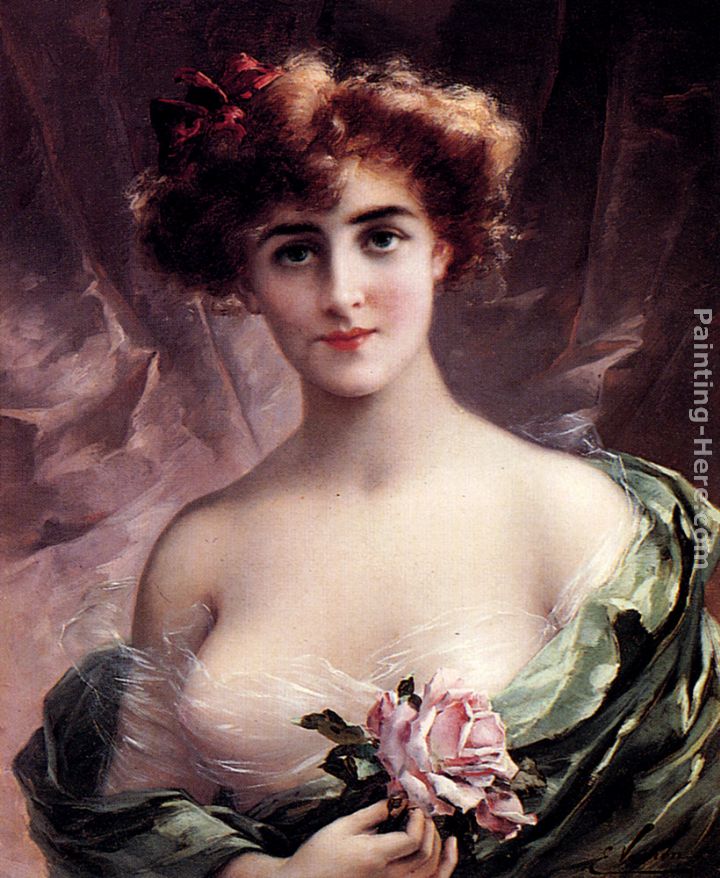 The Pink Rose painting - Emile Vernon The Pink Rose art painting